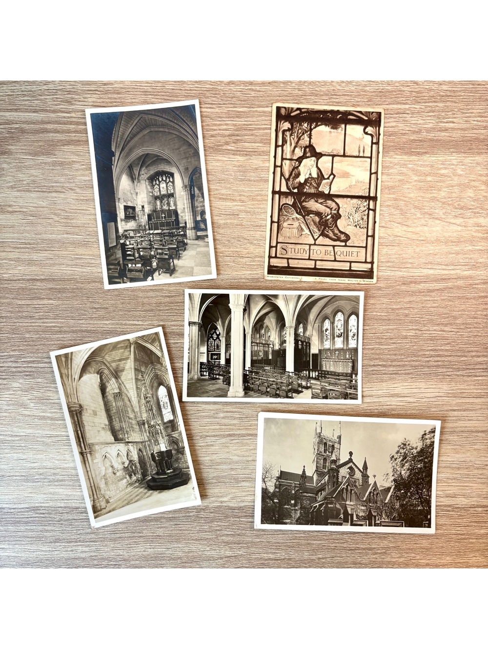 Vintage England Tuck’s Postcard Lot 5 British Cathedral Southwark Winchester